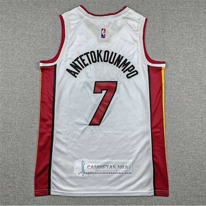 Camiseta Miami Heat Giannis Antetokounmpo NO 7 Association Blanco